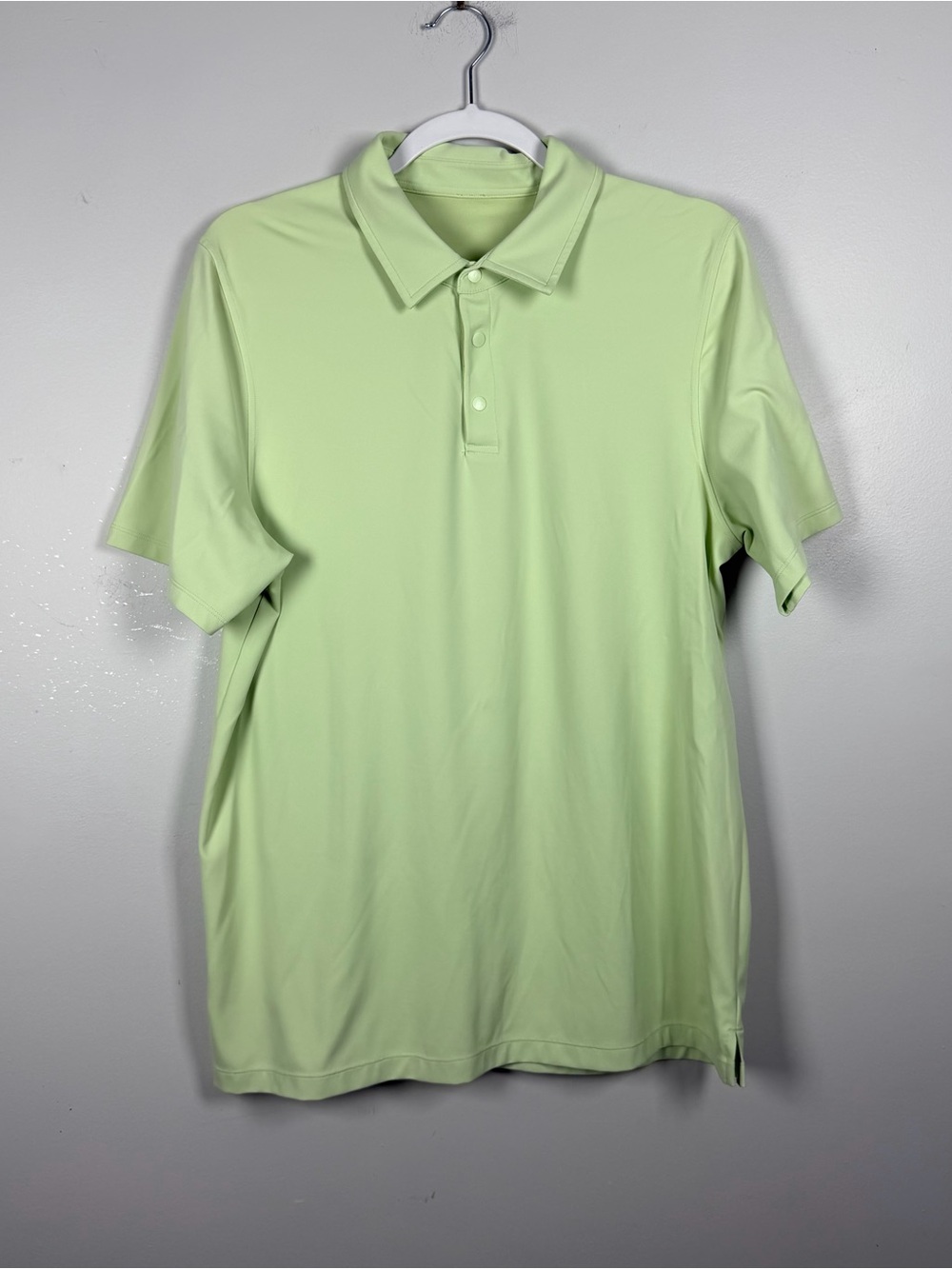 Lululemon Snap Front Performance Short Sleeve Polo Shirt Green Men’s Large